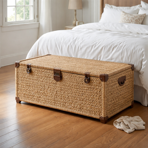 Artisan Handwoven Seagrass Storage Trunk