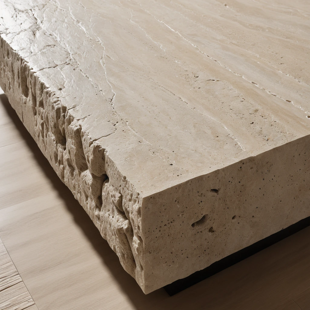 Raw Travertine Block Coffee Table
