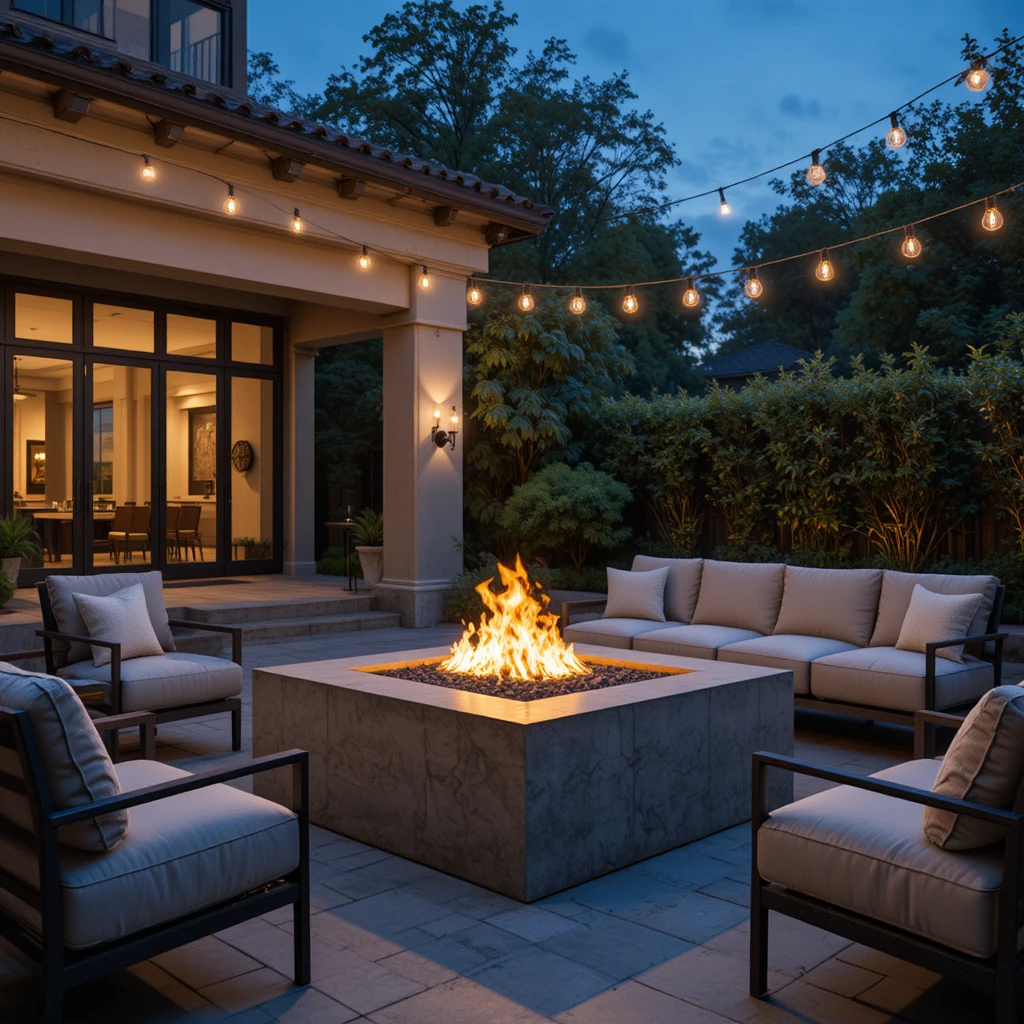 Oasis Concrete Gas Fire Pit Table